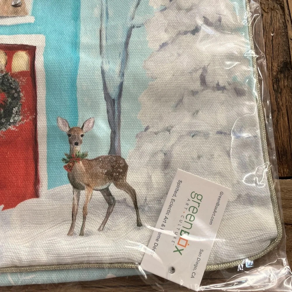 Festive Holiday pillow, cover with Pets and Snowman